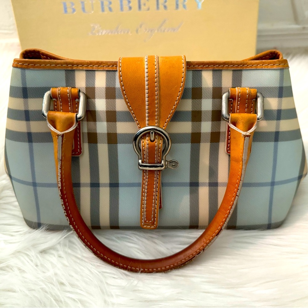 Authentic BURBERRY vintage Nova Check Blue bag RARE